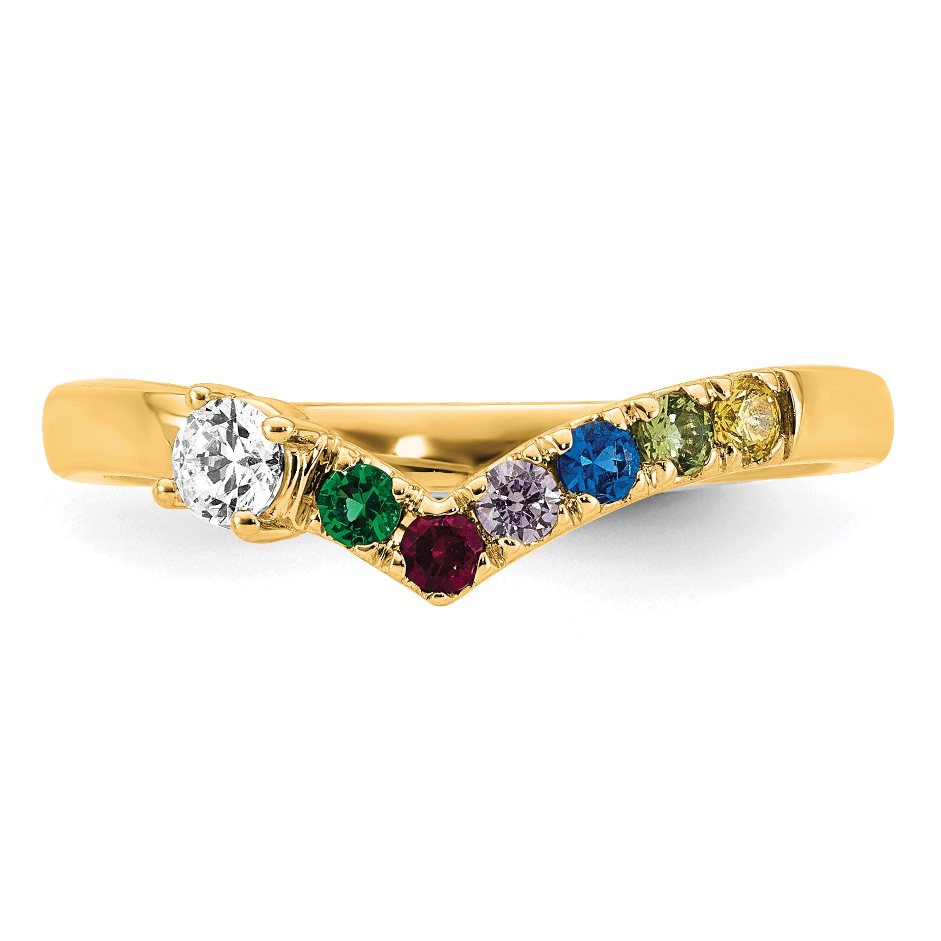14k 6 Birthstone with Diamond  Mother's Ring Mounting