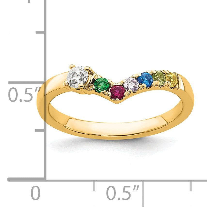 14k 6 Birthstone with Diamond  Mother's Ring Mounting