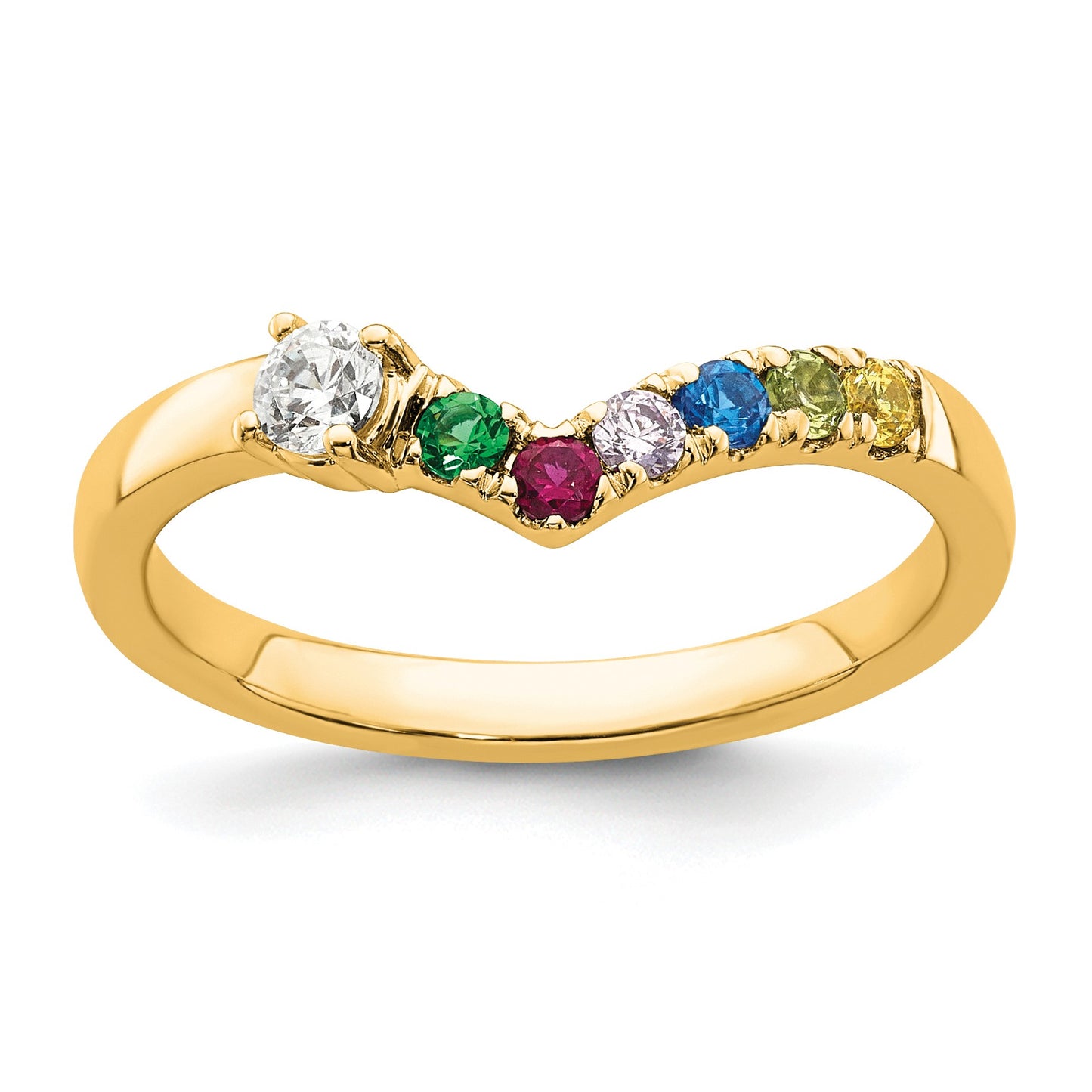 14k 6 Birthstone with Diamond  Mother's Ring Mounting