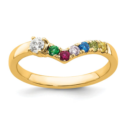 14k 6 Birthstone with Diamond  Mother's Ring Mounting