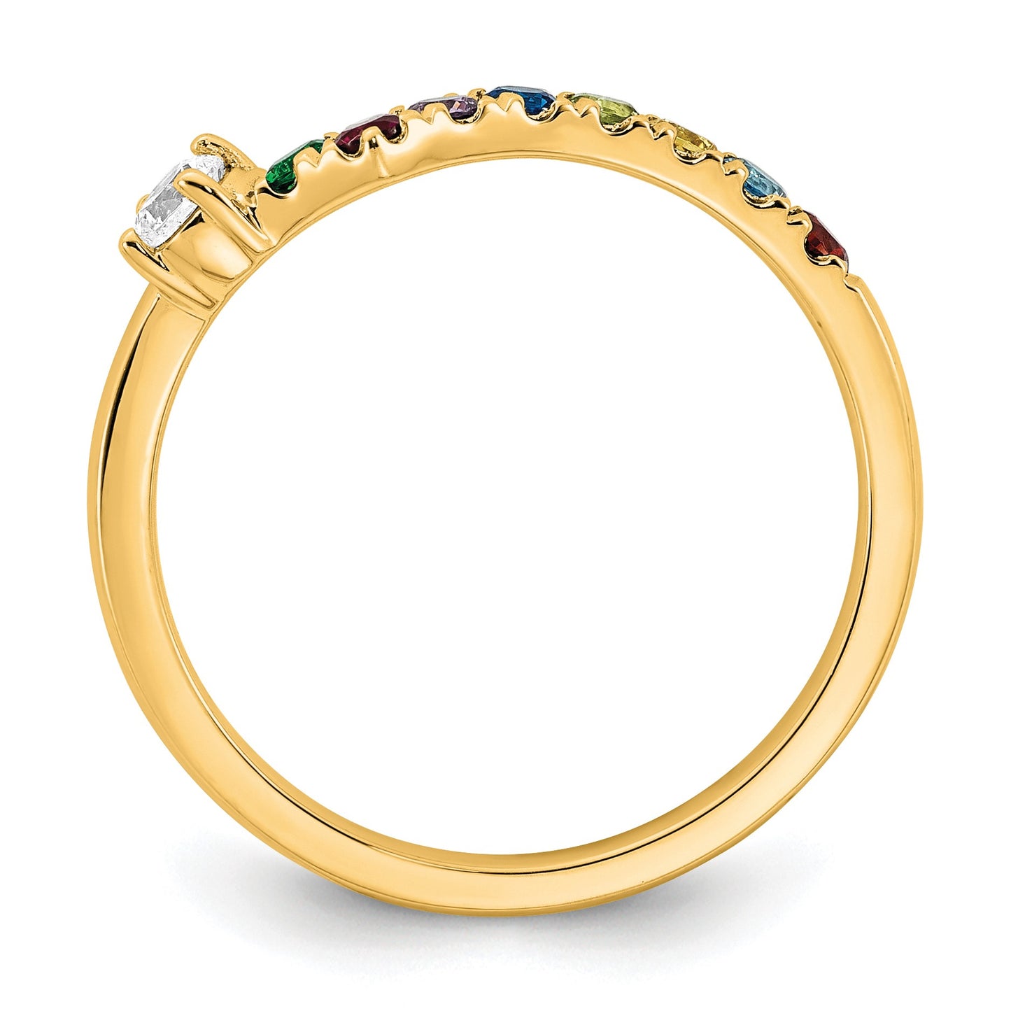 14k 8 Birthstone with Diamond  Mother's Ring Mounting