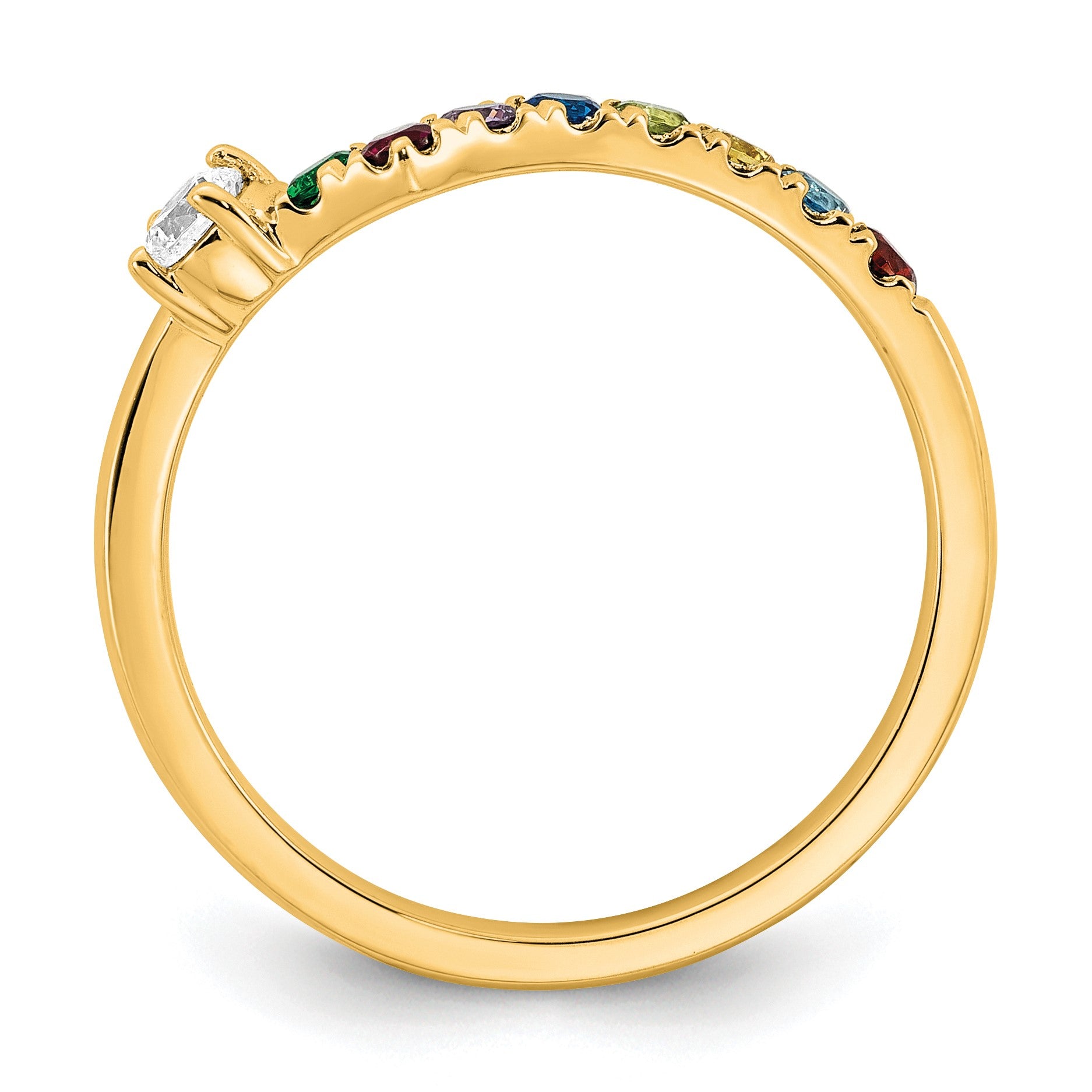 14k 8 Birthstone with Diamond  Mother's Ring Mounting