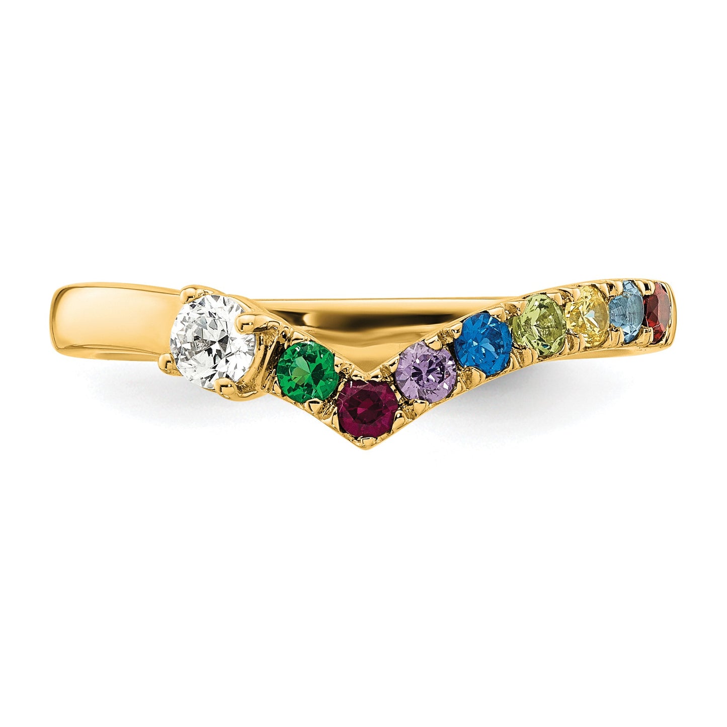 14k 8 Birthstone with Diamond  Mother's Ring Mounting