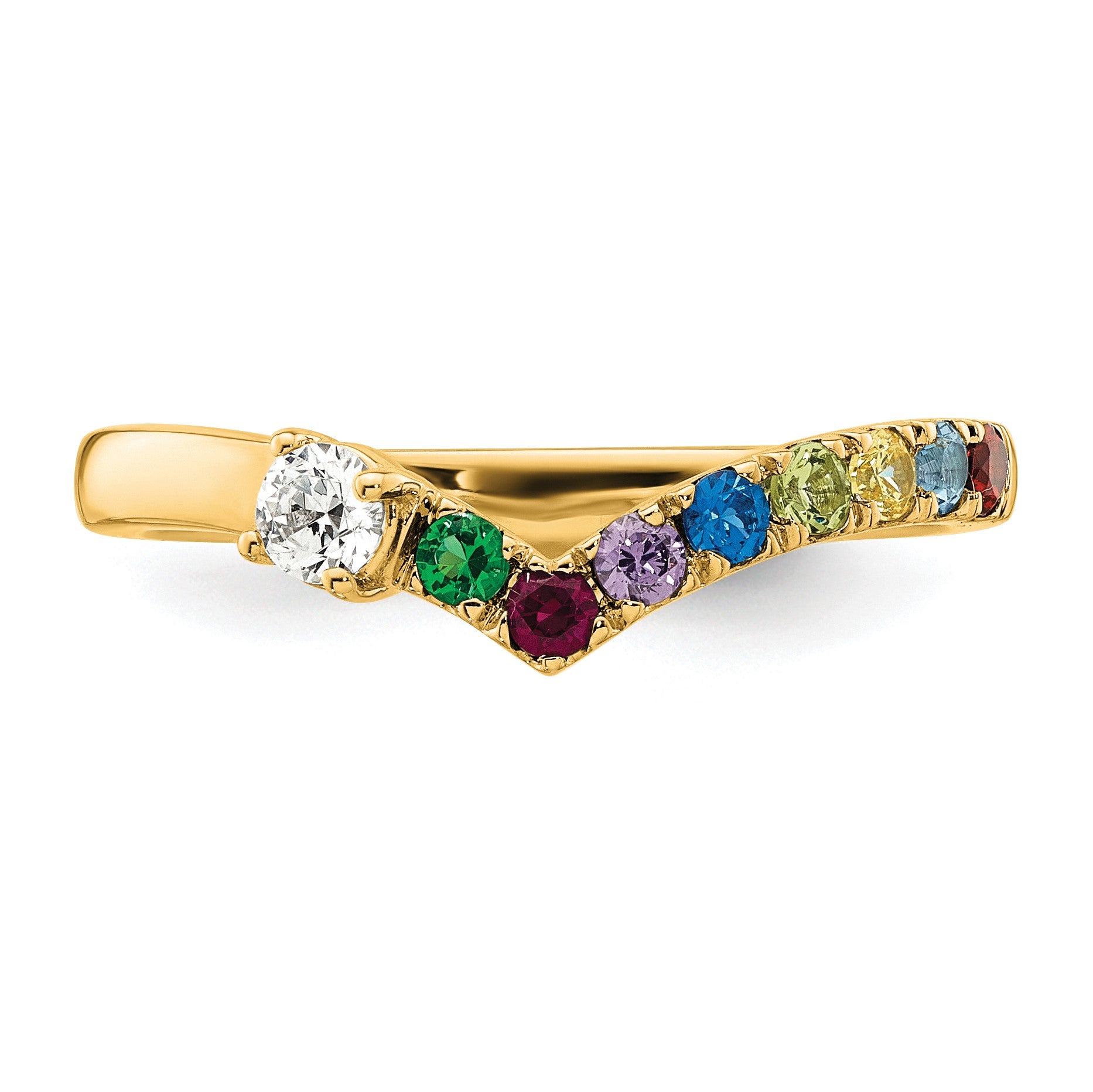 14k 8 Birthstone with Diamond  Mother's Ring Mounting