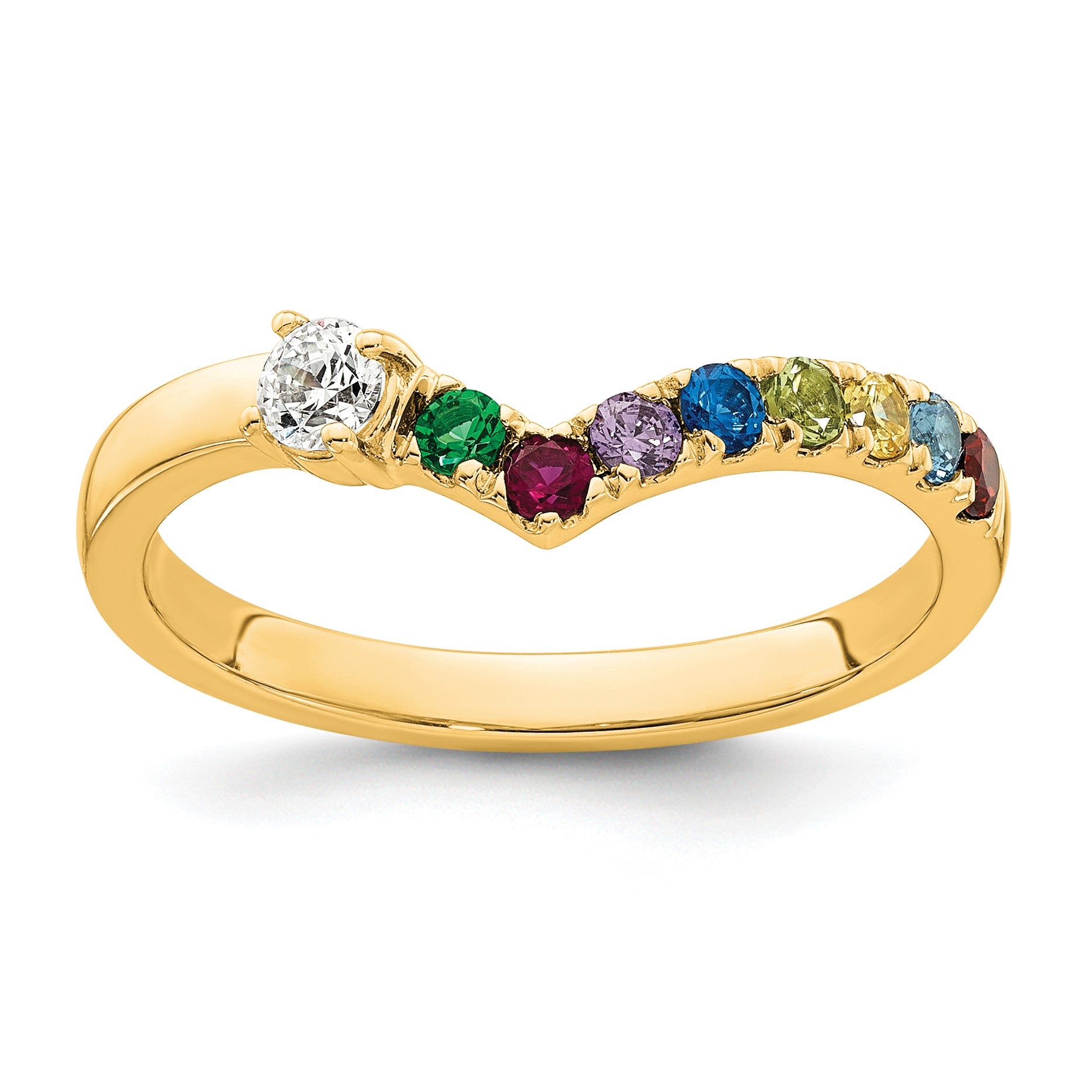 14k 8 Birthstone with Diamond  Mother's Ring Mounting