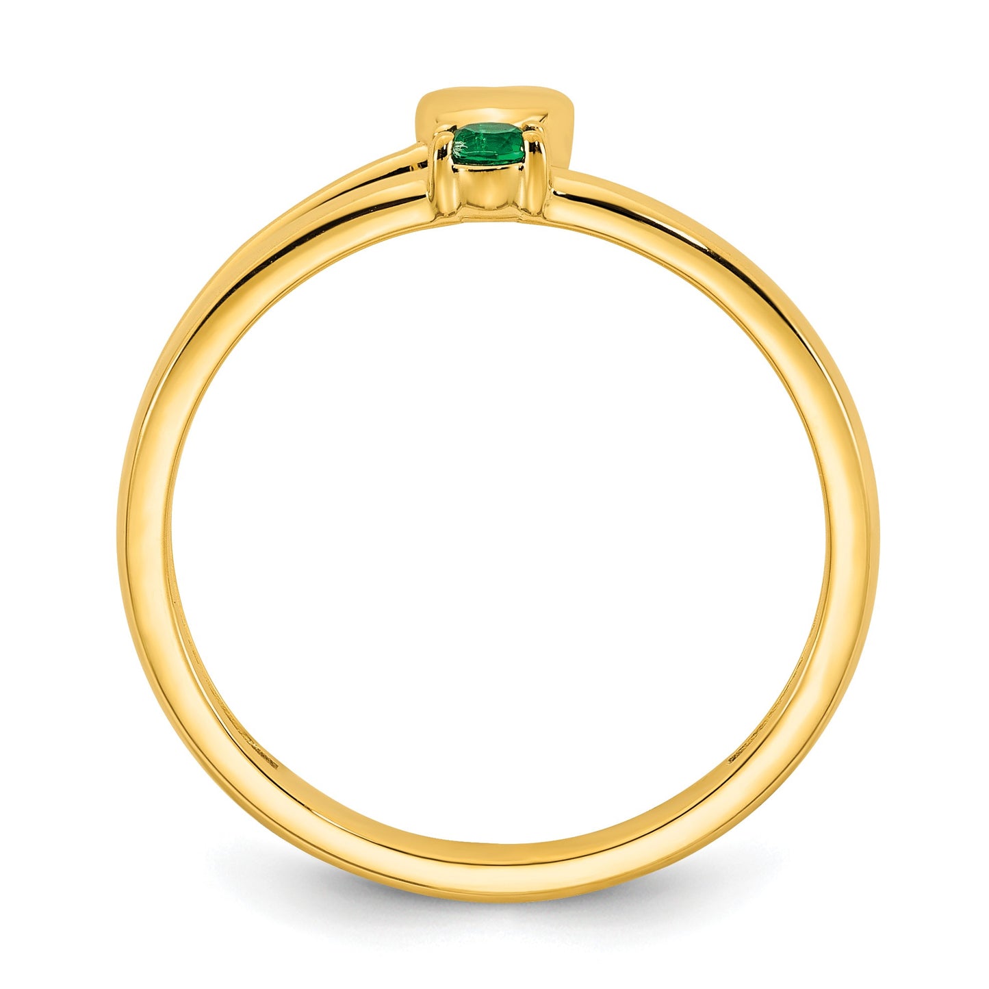 14k Heart with 1 Birthstone Mother's Ring Mounting
