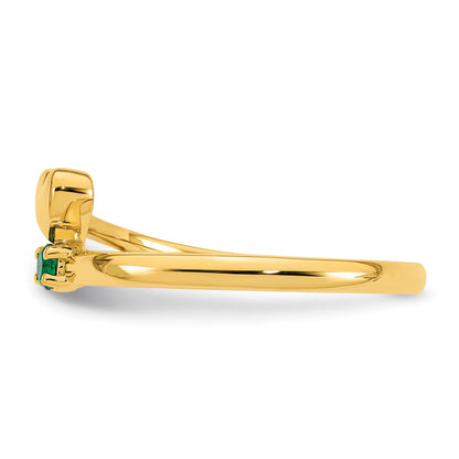 14k Heart with 1 Birthstone Mother's Ring Mounting