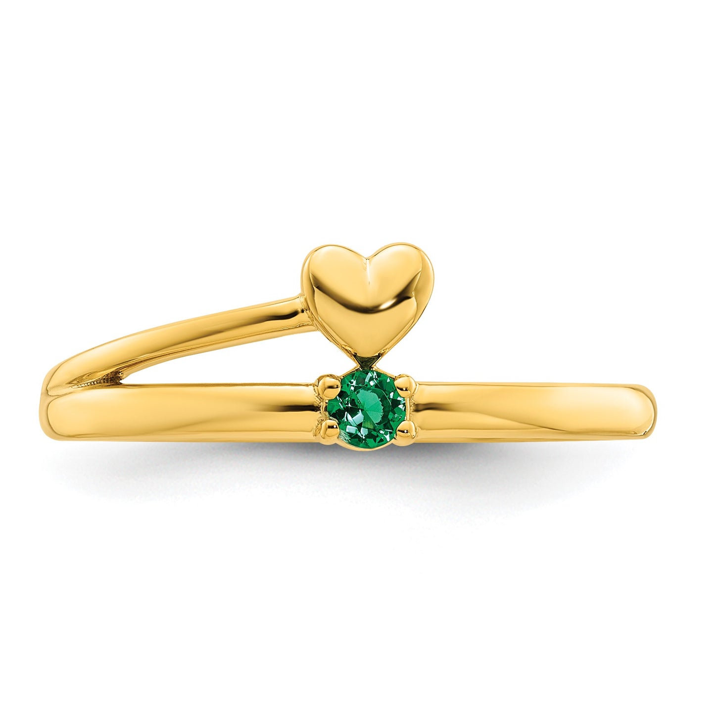 14k Heart with 1 Birthstone Mother's Ring Mounting