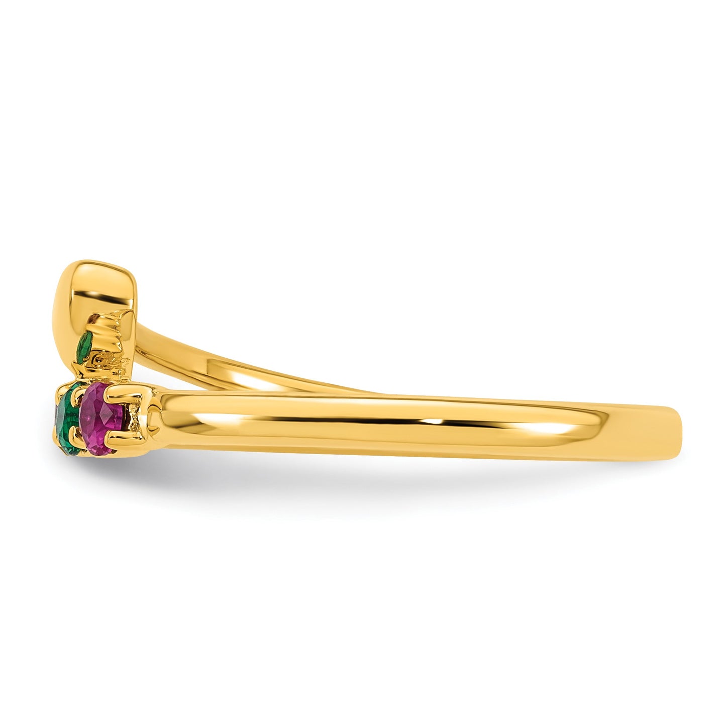14k Heart with 4 Birthstone Mother's Ring Mounting