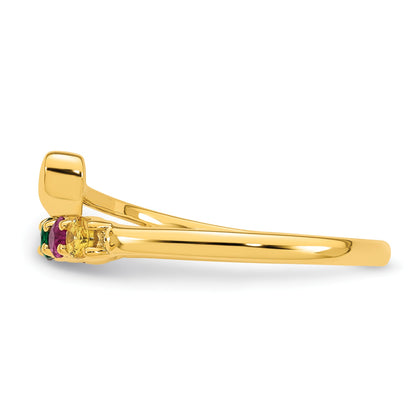 14k Heart with 6 Birthstone Mother's Ring Mounting