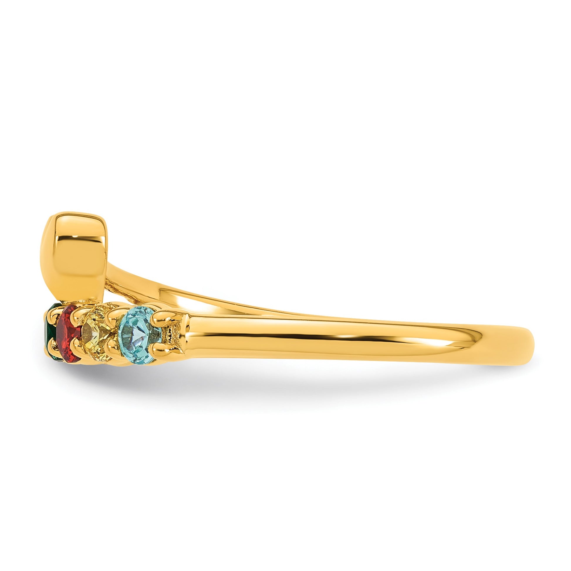 14k Heart with 7 Birthstone Mother's Ring Mounting