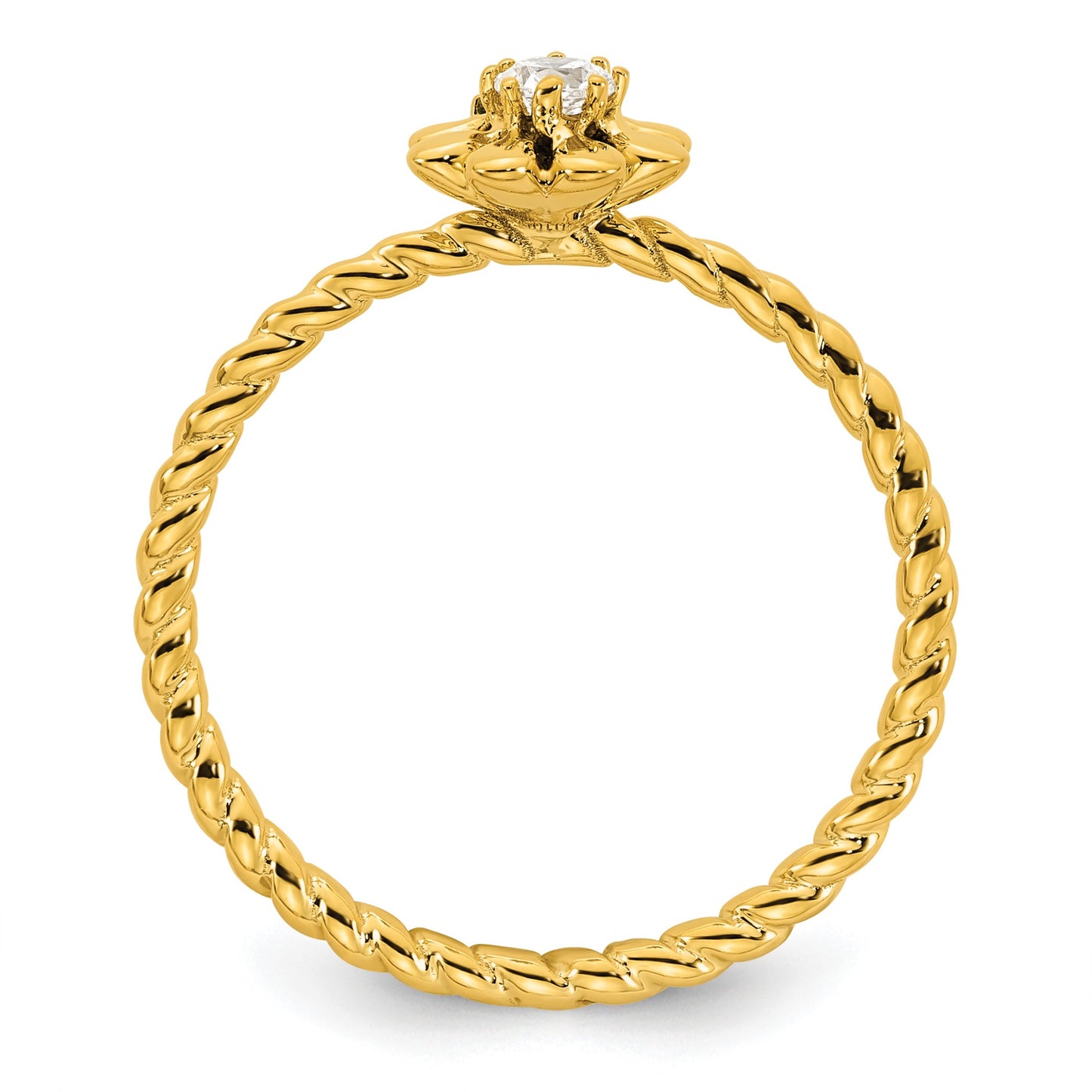 14k 1 Birthstone Flower with Diamond Mother's Ring Mounting