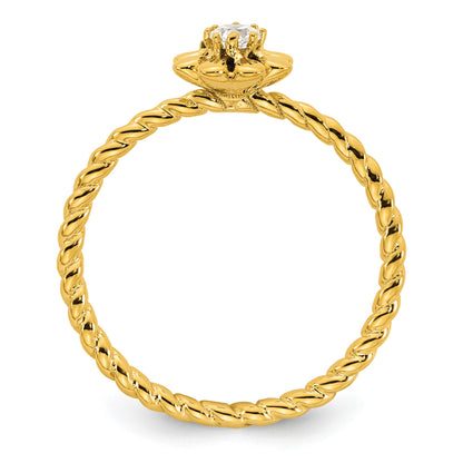 14k 1 Birthstone Flower with Diamond Mother's Ring Mounting