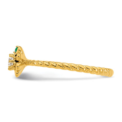 14k 1 Birthstone Flower with Diamond Mother's Ring Mounting