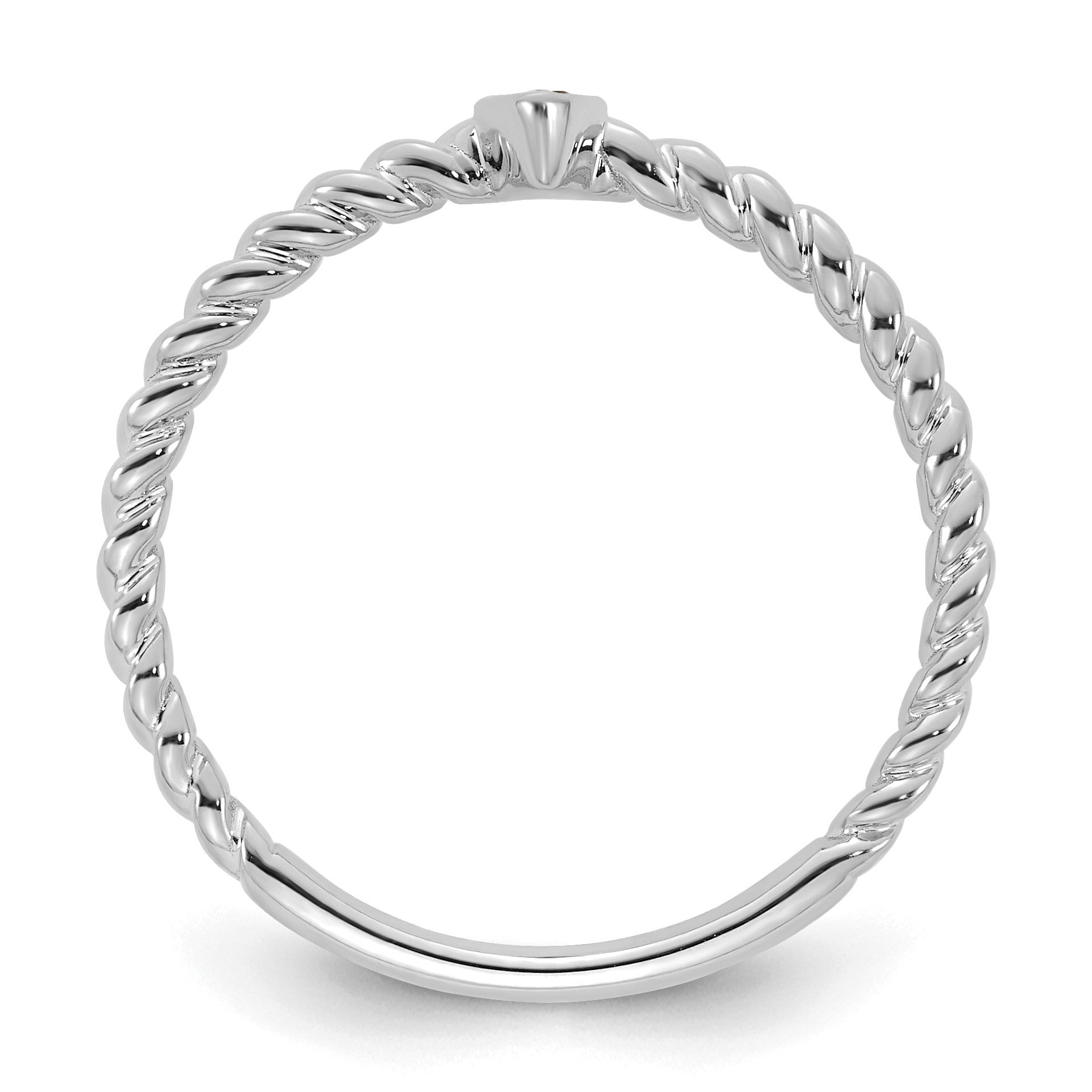 14k White Gold 1  Birthstone Mother's Ring Mounting