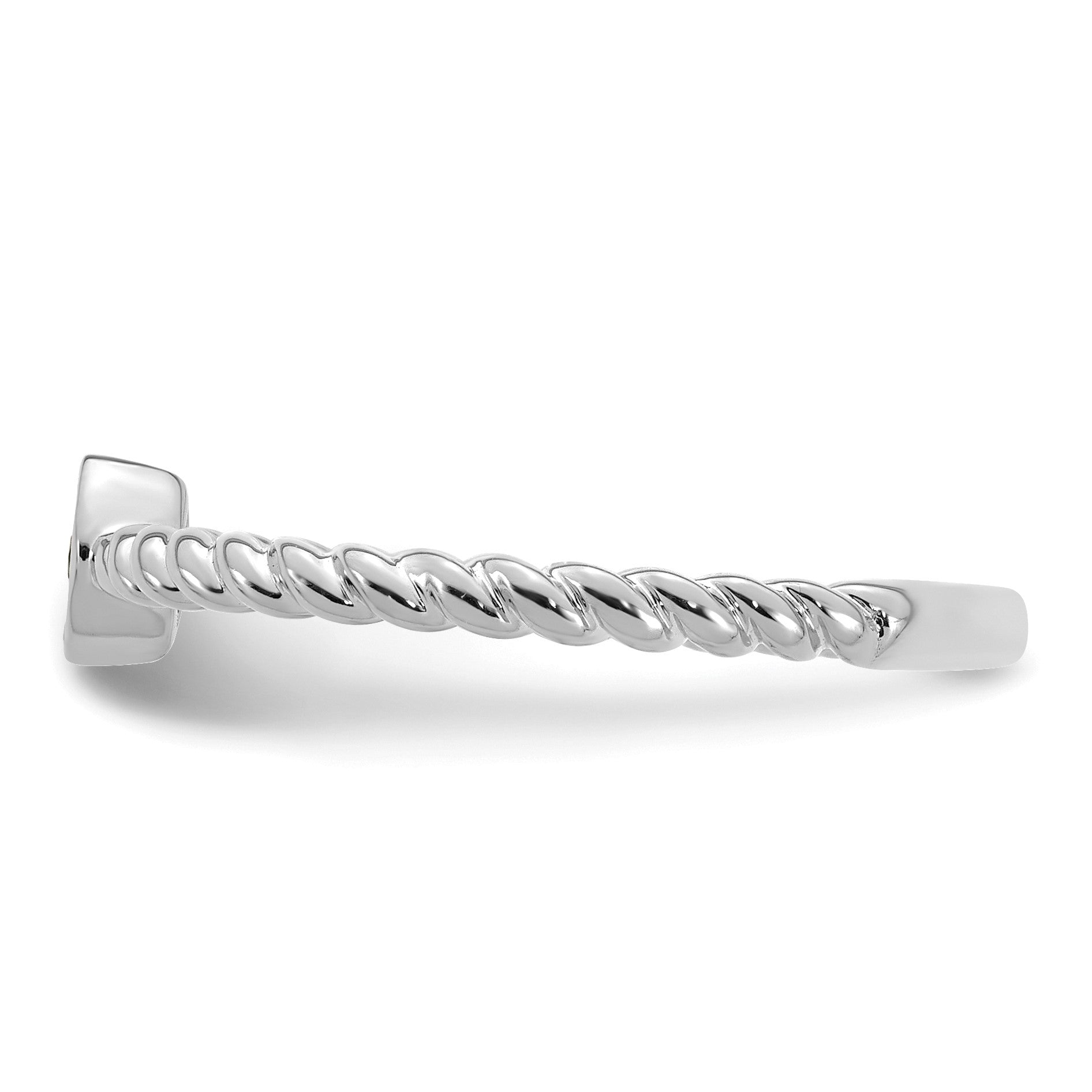 14k White Gold 1  Birthstone Mother's Ring Mounting
