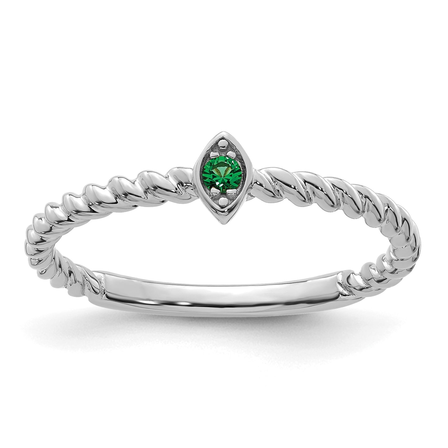 14k White Gold 1  Birthstone Mother's Ring Mounting