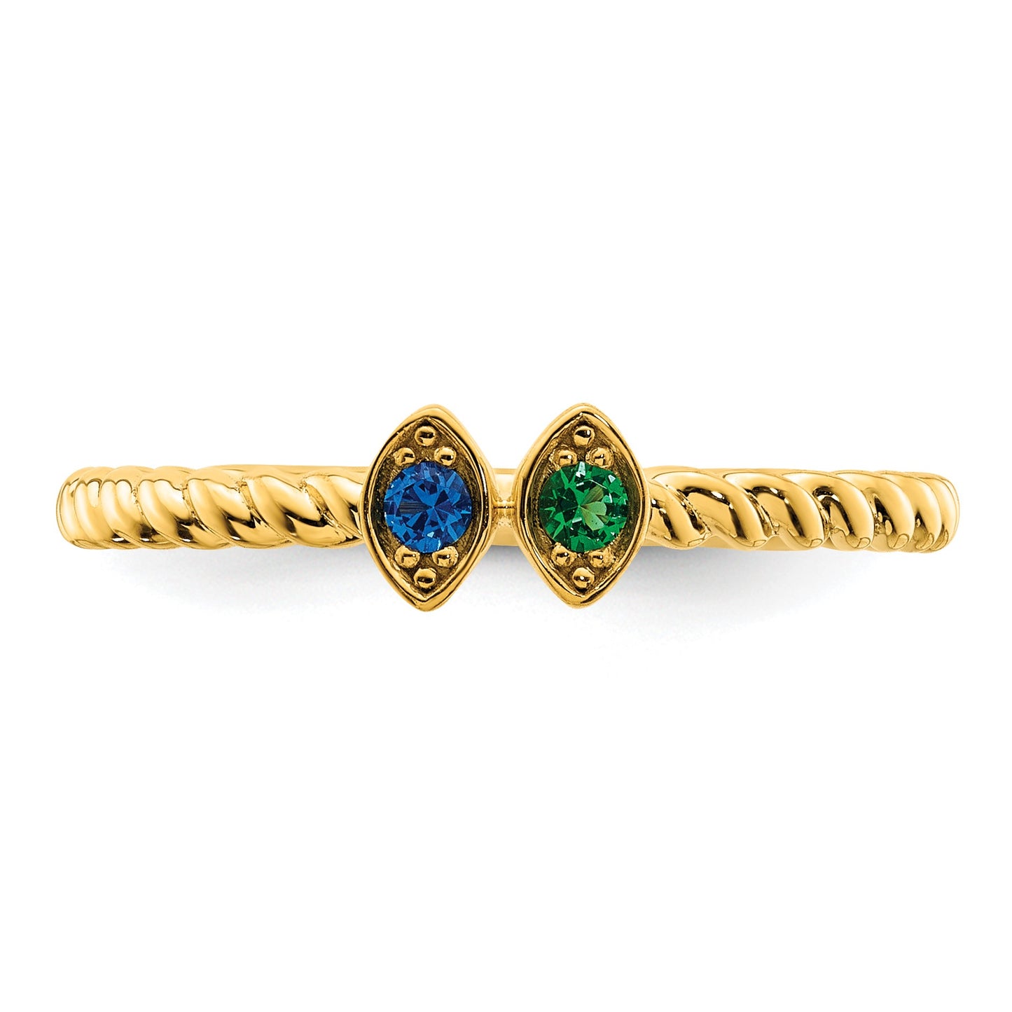 14k 2 Birthstone Mother's Ring Mounting