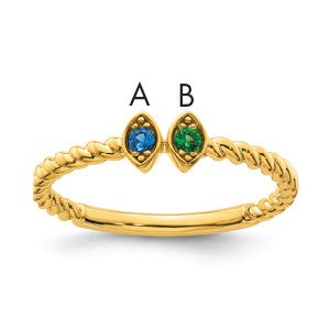 14k 2 Birthstone Mother's Ring Mounting