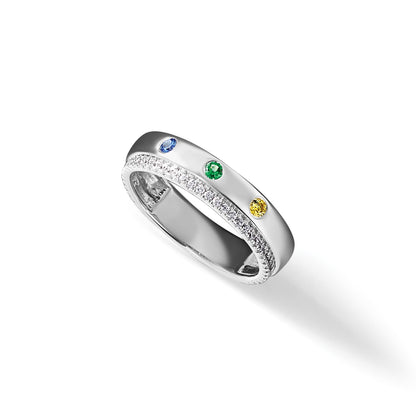 14k 3 White Gold 3 Birthstone Mother's Ring Mounting