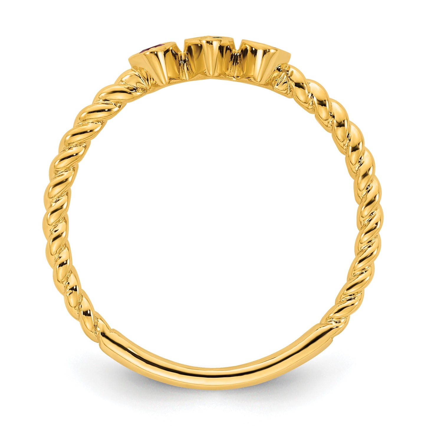 14k 3 Birthstone Mother's Ring Mounting