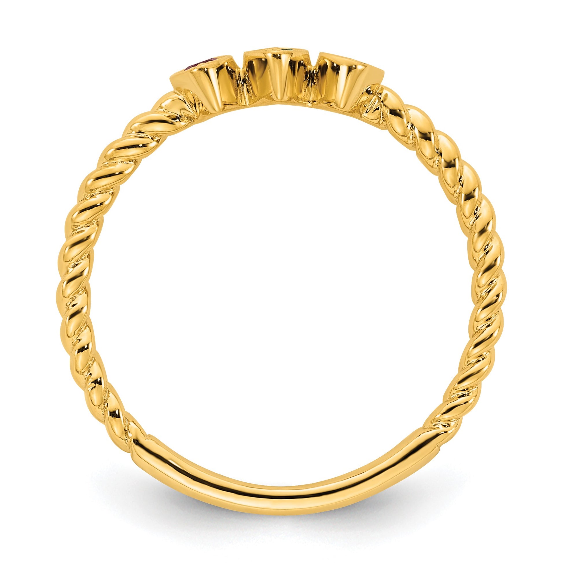 14k 3 Birthstone Mother's Ring Mounting