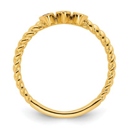 14k 3 Birthstone Mother's Ring Mounting