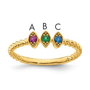 14k 3 Birthstone Mother's Ring Mounting