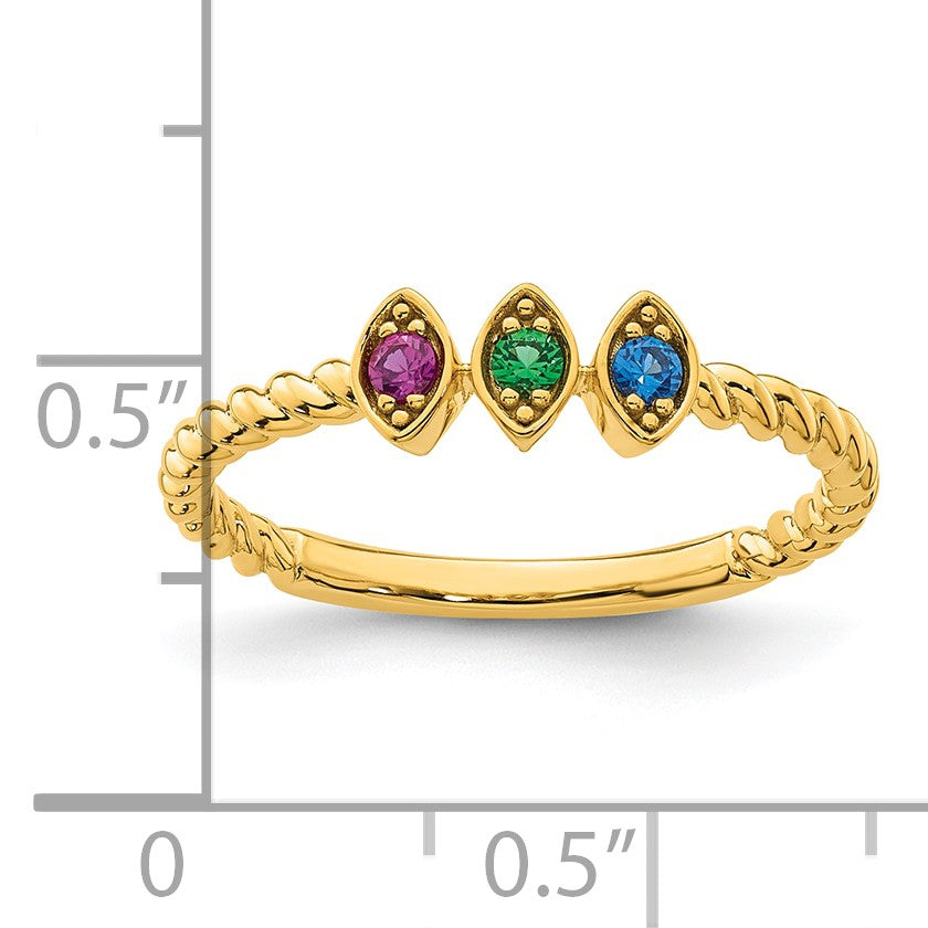 14k 3 Birthstone Mother's Ring Mounting
