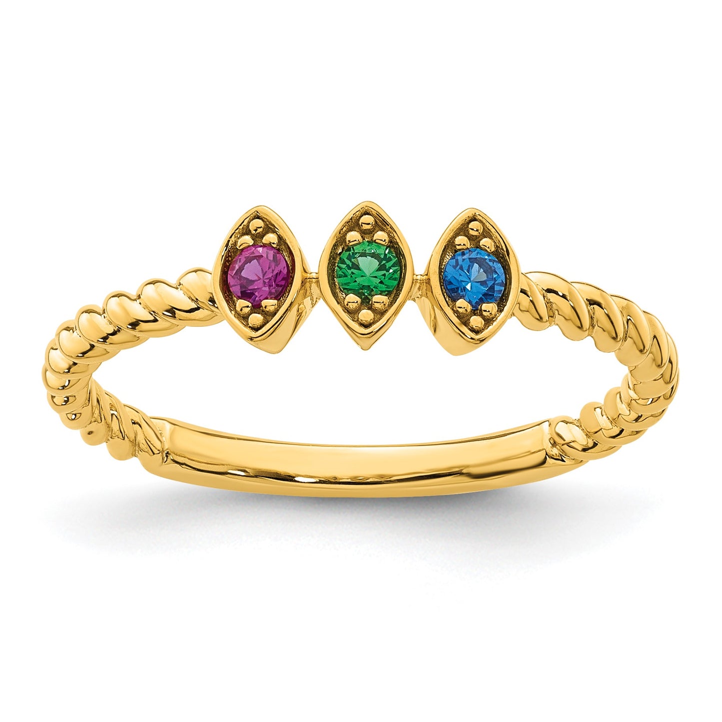 14k 3 Birthstone Mother's Ring Mounting