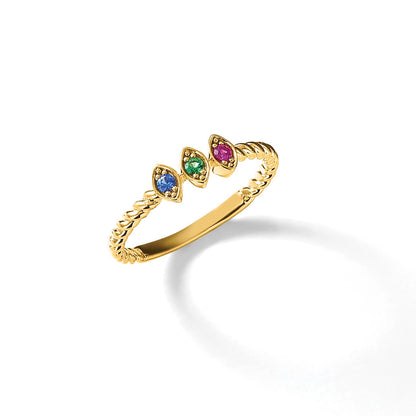 14k 3 Birthstone Mother's Ring Mounting