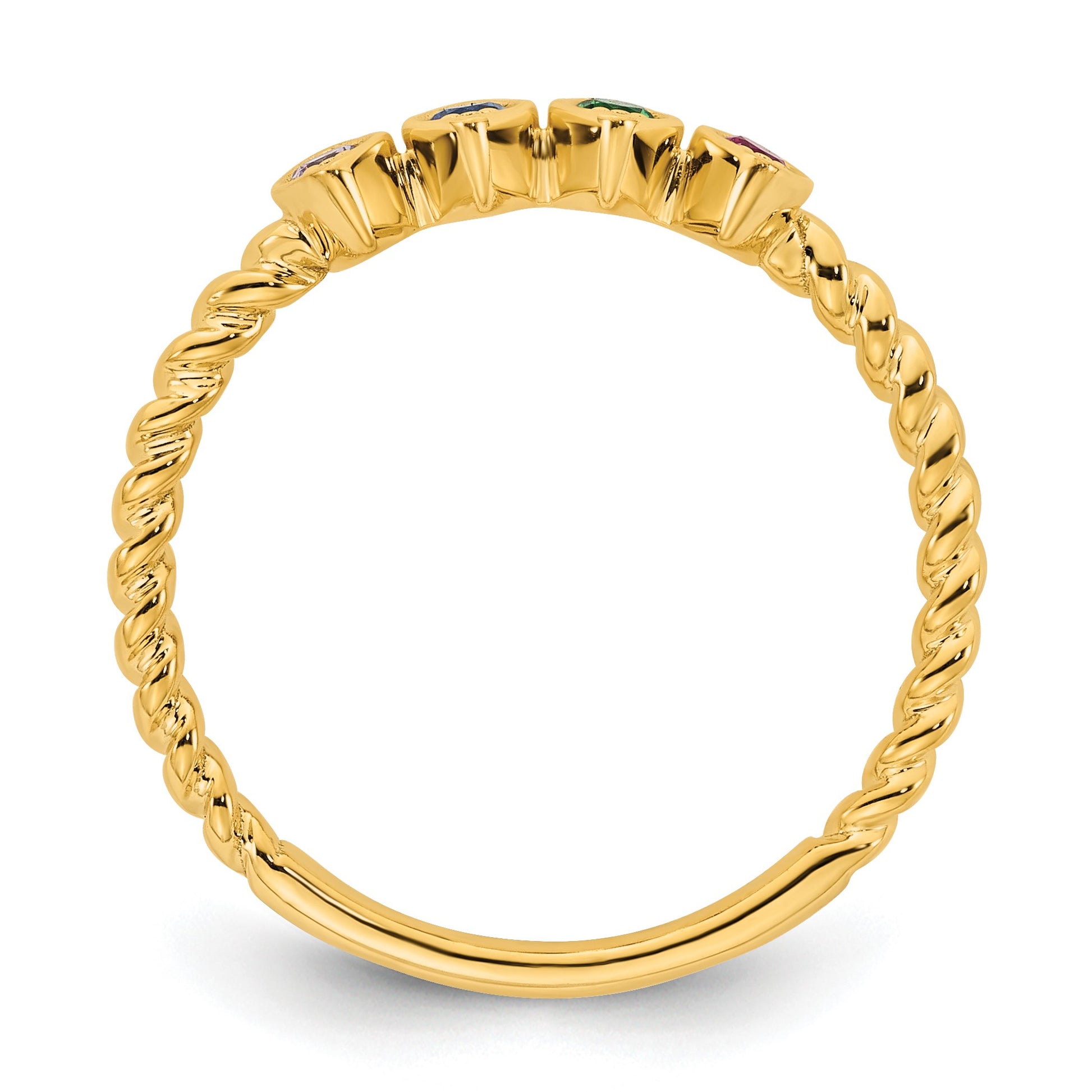 14k 4 Birthstone Mother's Ring Mounting