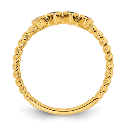 14k 4 Birthstone Mother's Ring Mounting