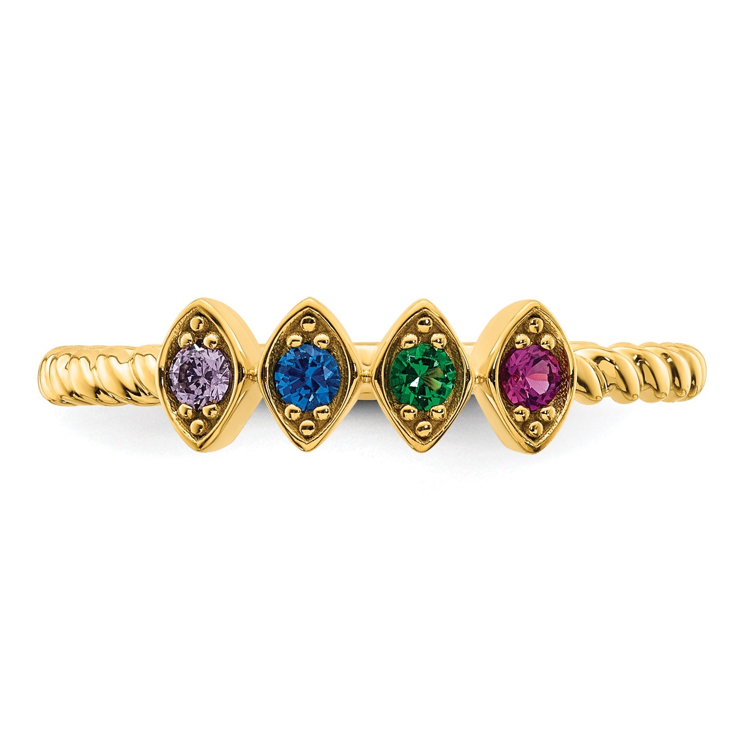 14k 4 Birthstone Mother's Ring Mounting