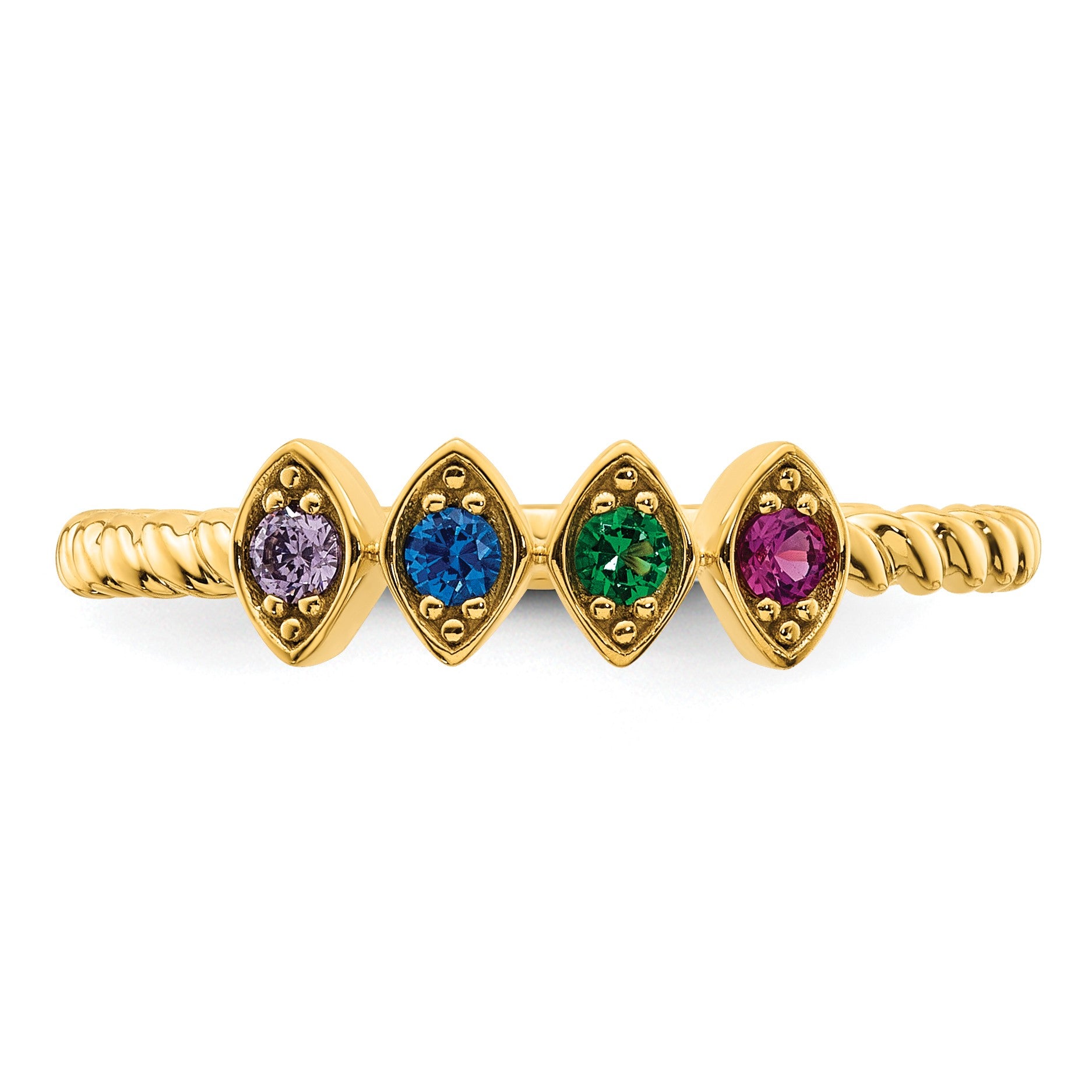 14k 4 Birthstone Mother's Ring Mounting