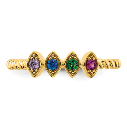 14k 4 Birthstone Mother's Ring Mounting