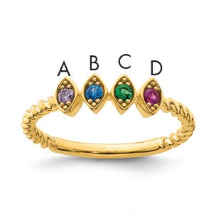 14k 4 Birthstone Mother's Ring Mounting
