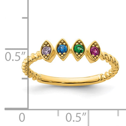 14k 4 Birthstone Mother's Ring Mounting