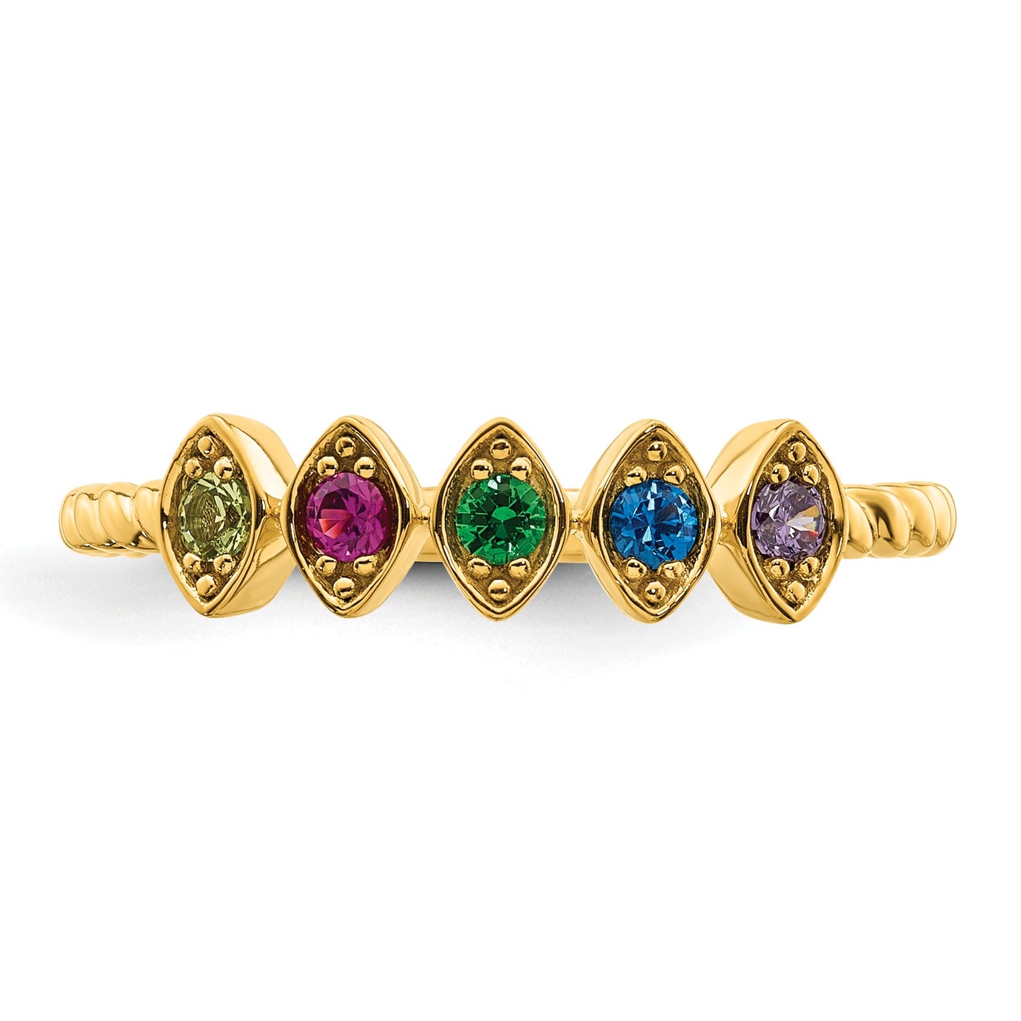 14k 5 Birthstone Mother's Ring Mounting