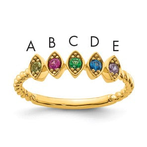 14k 5 Birthstone Mother's Ring Mounting