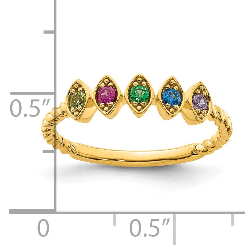 14k 5 Birthstone Mother's Ring Mounting