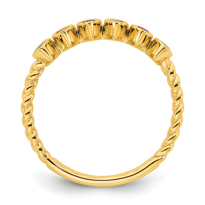 14k 6 Birthstone Mother's Ring Mounting