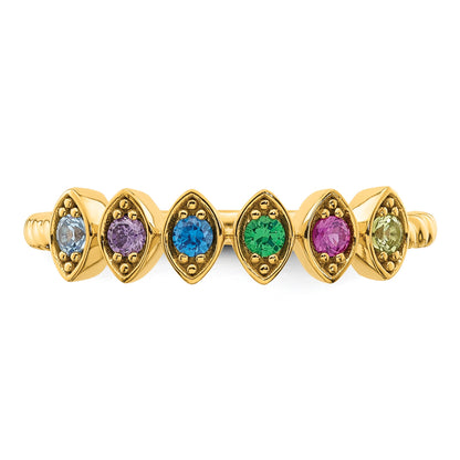 14k 6 Birthstone Mother's Ring Mounting