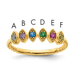 14k 6 Birthstone Mother's Ring Mounting