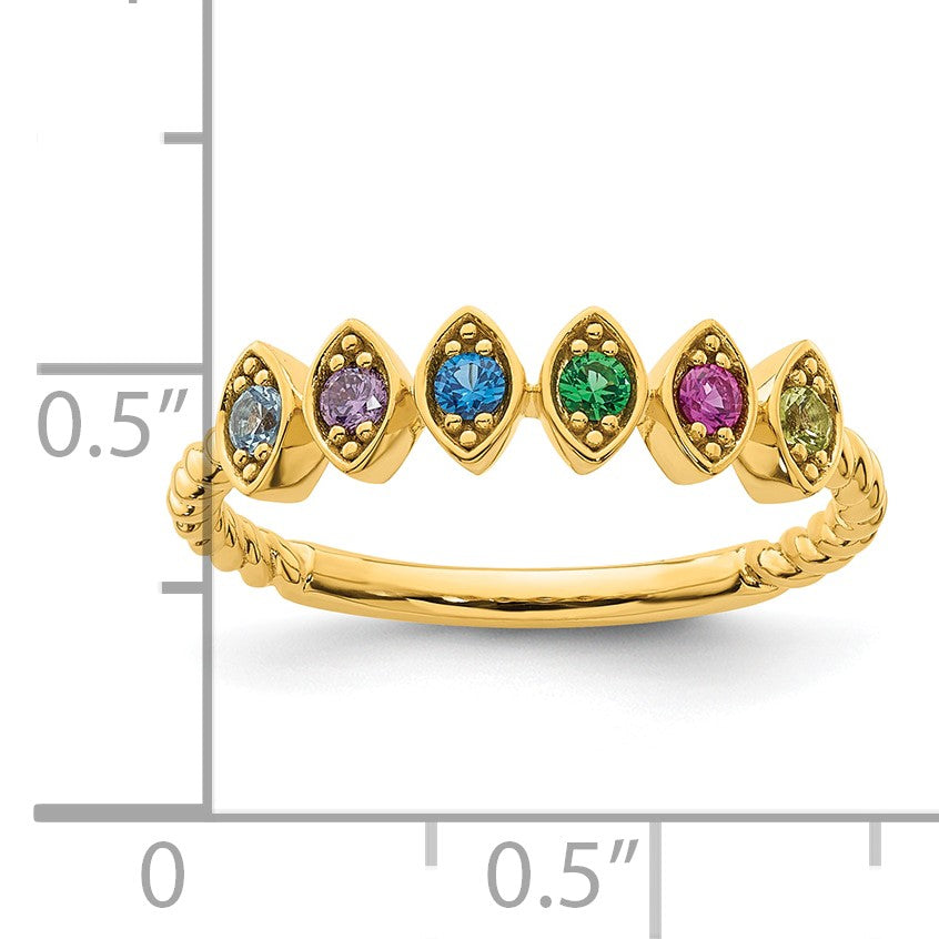 14k 6 Birthstone Mother's Ring Mounting