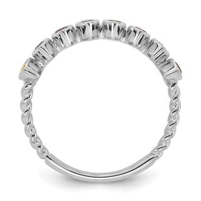 14k White Gold 8 Birthstone Mother's Ring Mounting