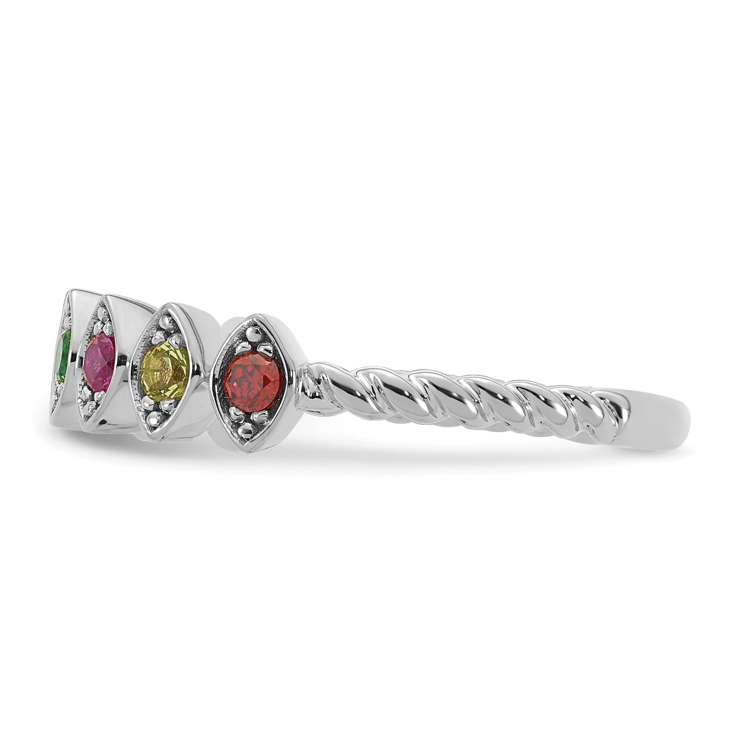 14k White Gold 8 Birthstone Mother's Ring Mounting
