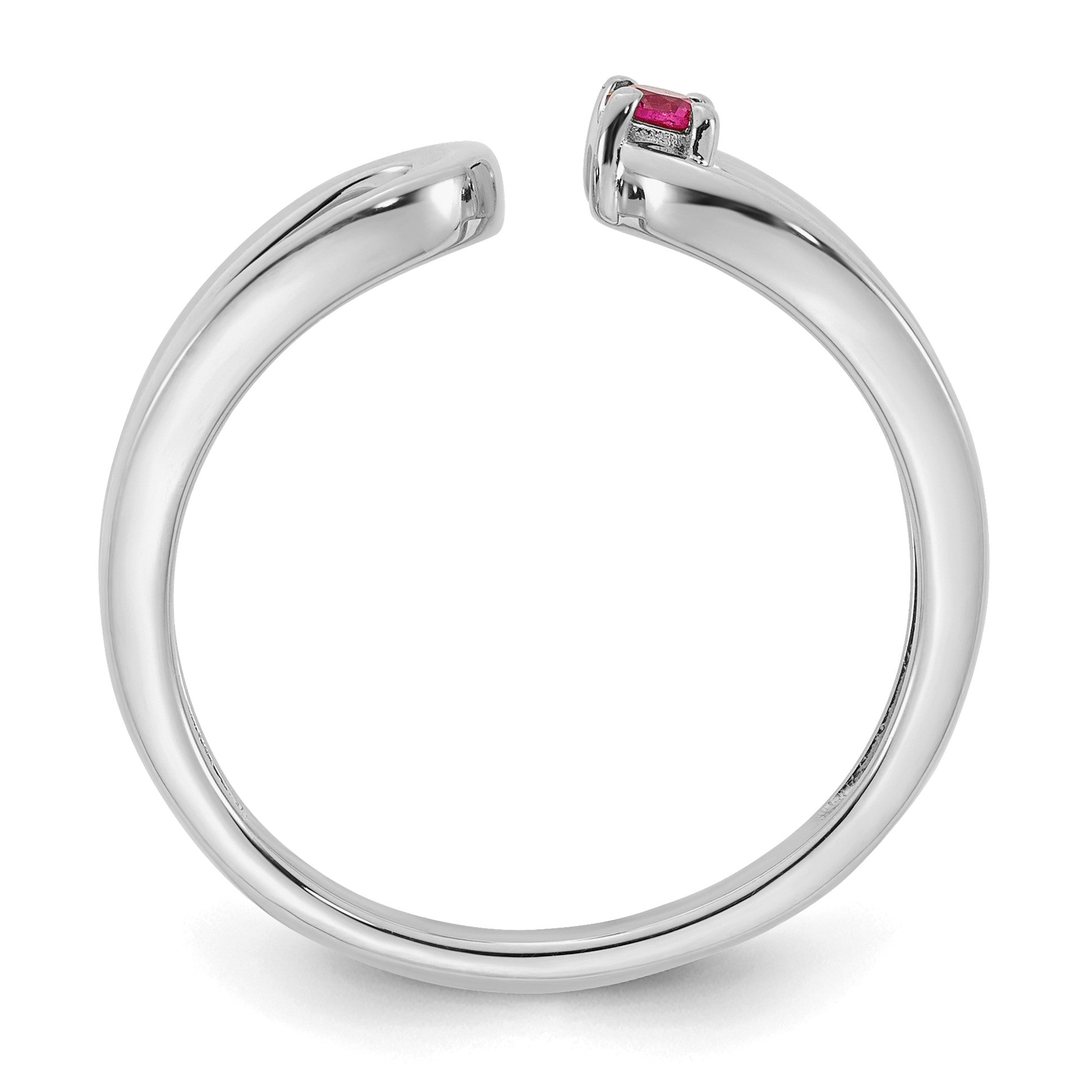 14k White Gold 1 Birthstone Mother's Wrap Ring Mounting