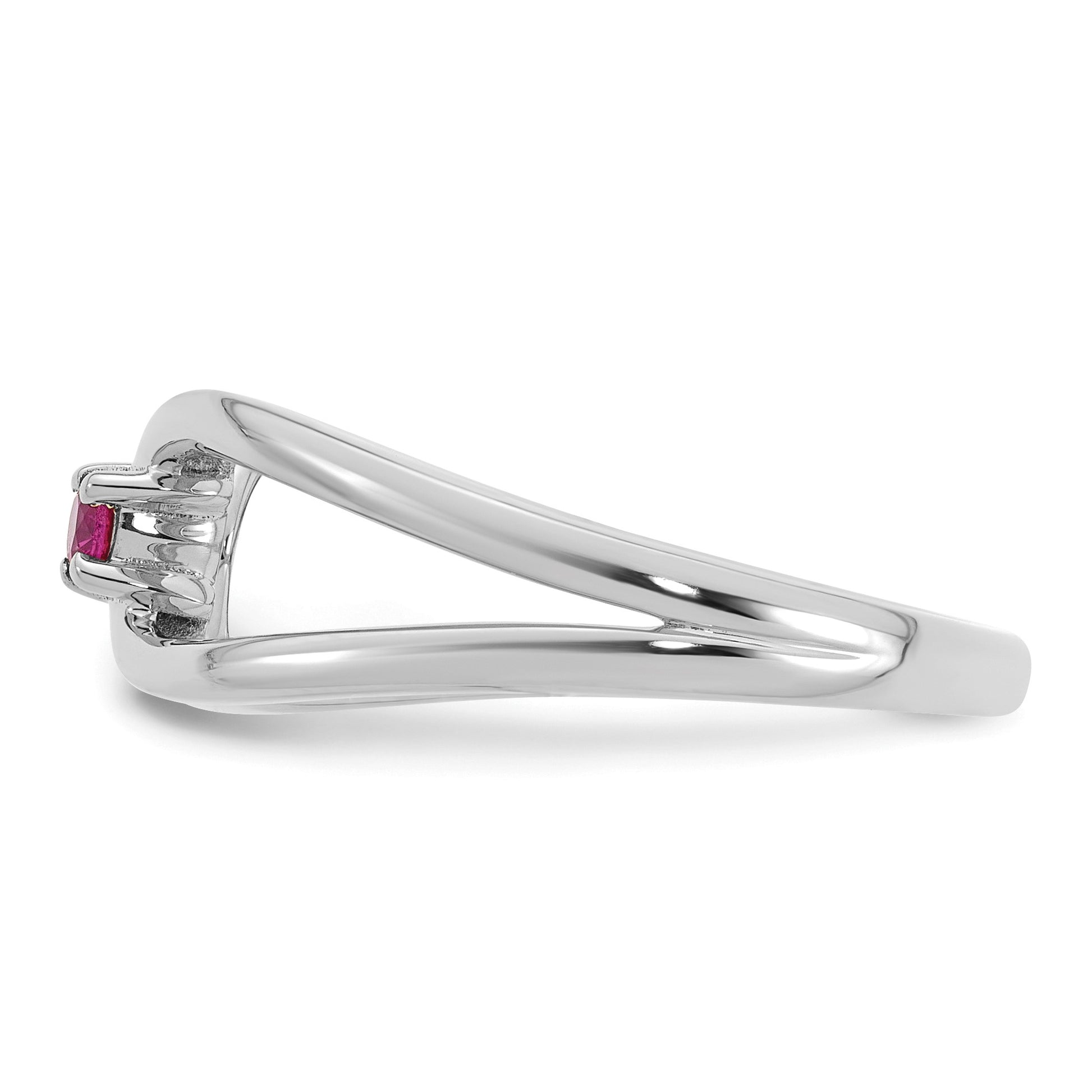 14k White Gold 1 Birthstone Mother's Wrap Ring Mounting