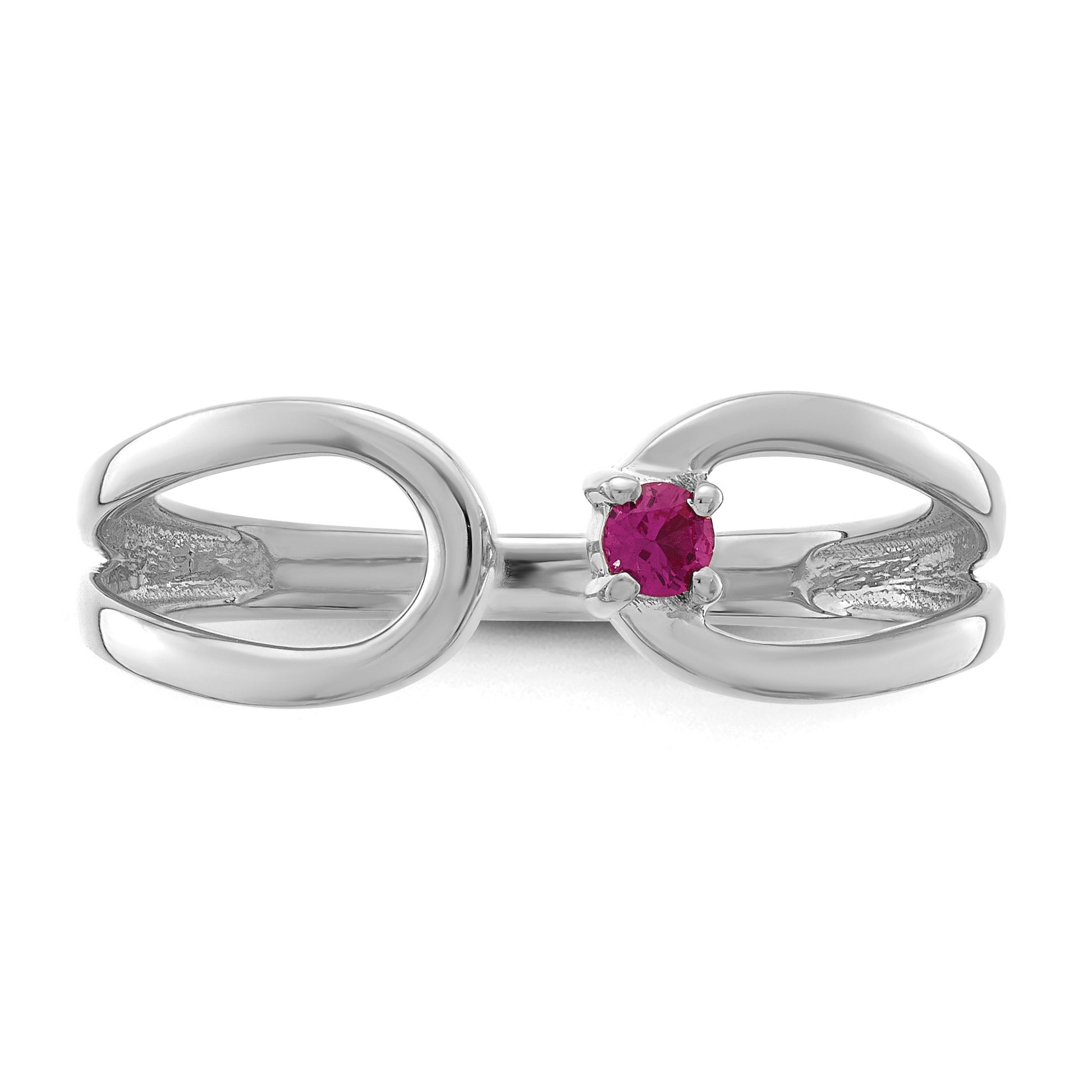14k White Gold 1 Birthstone Mother's Wrap Ring Mounting